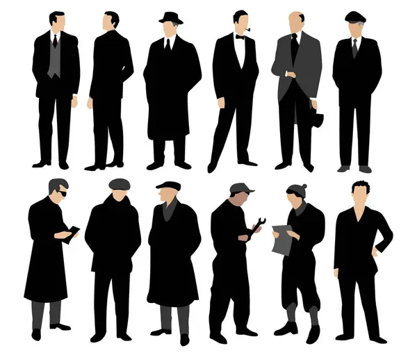 Set Different Business People Different Poses Vector Illustration — Stock Vector