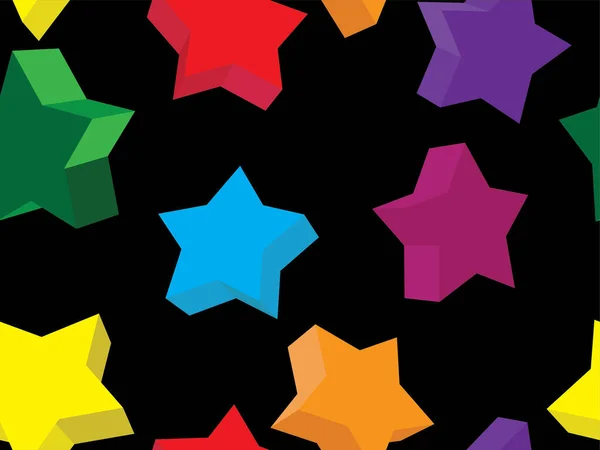 Estrelas Coloridas Sem Costura Fundo Padrão — Vetor de Stock