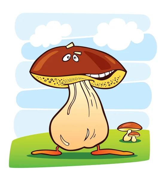 Ilustração Vetorial Desenho Animado Cogumelo — Vetor de Stock