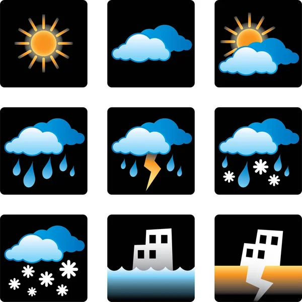 Weather Forecast Illustration Set — Stock Vector