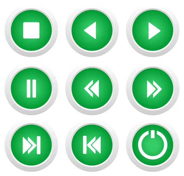 Set Player Buttons Symbols — Stock Vector