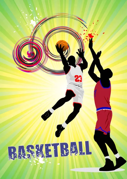 Basketbolcular Vektör Illüstrasyonu — Stok Vektör