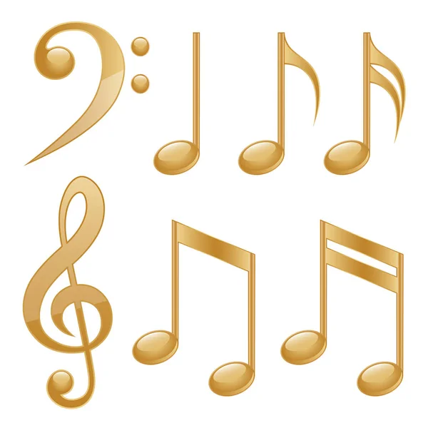 Vector Illustration Music Note Icons — Stock Vector