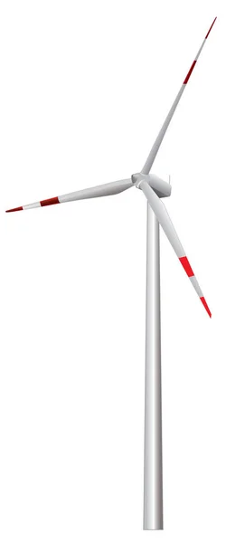 Ilustrační Větrná Turbína Bílém Pozadí Izolované — Stockový vektor