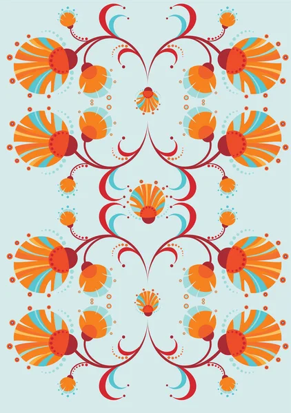 Motif Sans Couture Avec Ornement Floral Abstrait — Image vectorielle