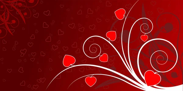 Valentinstag Hintergrund Mit Roten Herzen — Stockvektor