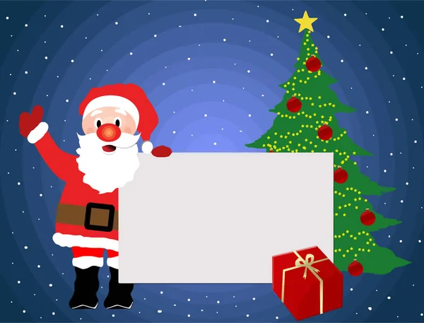 Santa Claus Con Una Pancarta — Vector de stock