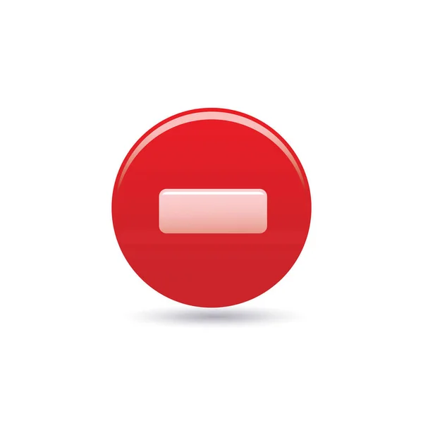白い背景の赤い停止ボタン ベクターのイラスト — ストックベクタ