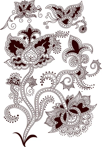 Vektor Nahtloses Muster Mit Handgezeichneten Blumen — Stockvektor