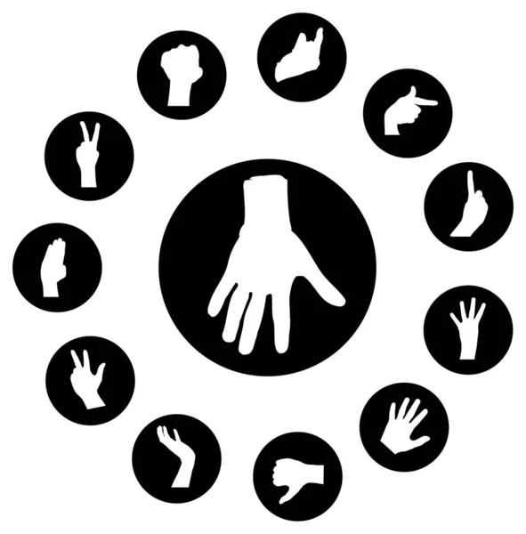 Векторна Ілюстрація Значків Жестів Рук Людини — стоковий вектор