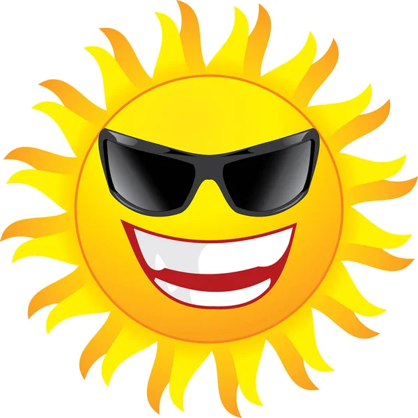 ベクター漫画の太陽の笑顔 — ストックベクタ