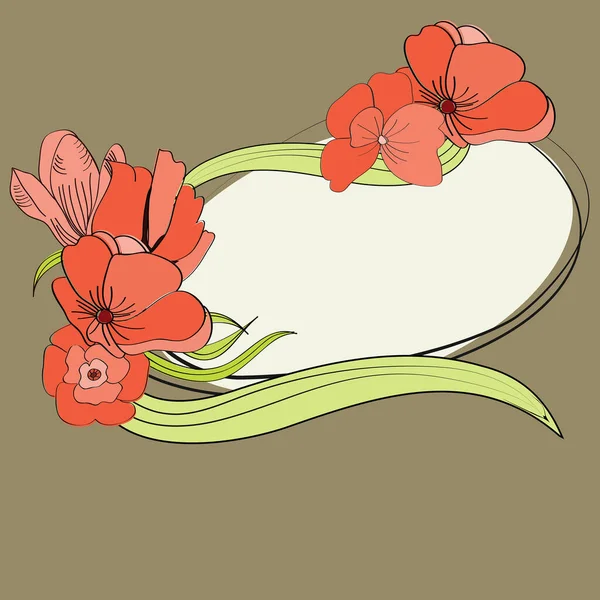 花のカード ベクトルイラスト — ストックベクタ