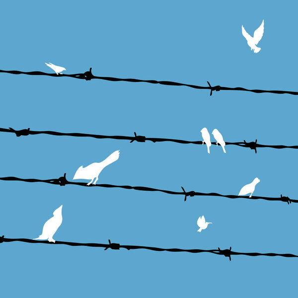 vector image with barbed wire