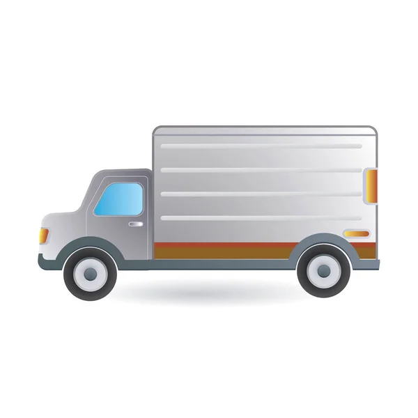 Ikona Dostawy Ciężarówki Płaski Styl — Wektor stockowy