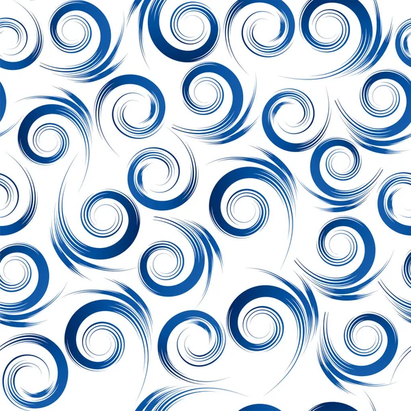 Modello Senza Cuciture Con Spirali Blu — Vettoriale Stock