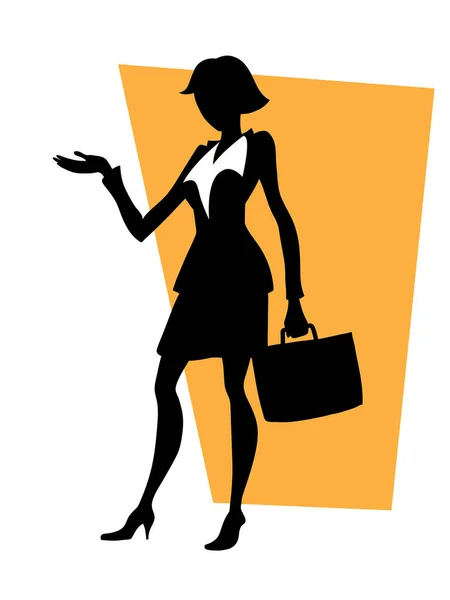 Geschäftsfrau Mit Einkaufstasche — Stockvektor