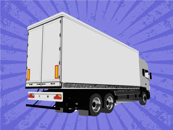 Camion Cargo Sur Fond Violet — Image vectorielle