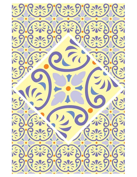 Azulejos Portugueses Con Diseño Floral Vector Patrón Sin Costura — Archivo Imágenes Vectoriales