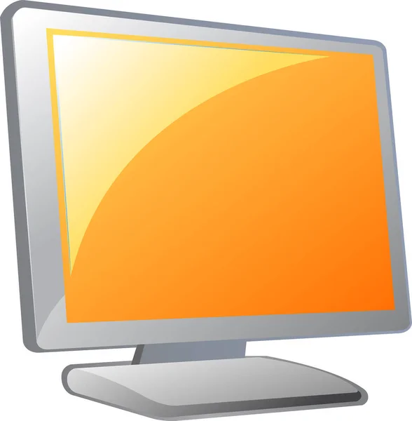 Computer Monitor Orange Screen Vector — Stock Vector