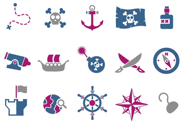 Nautical Flat Icons Set Vector — Stock Vector