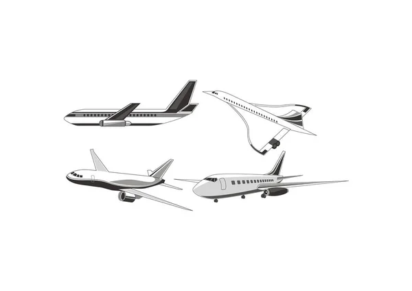 Conjunto Aviones Diseño Ilustración Vectorial — Vector de stock