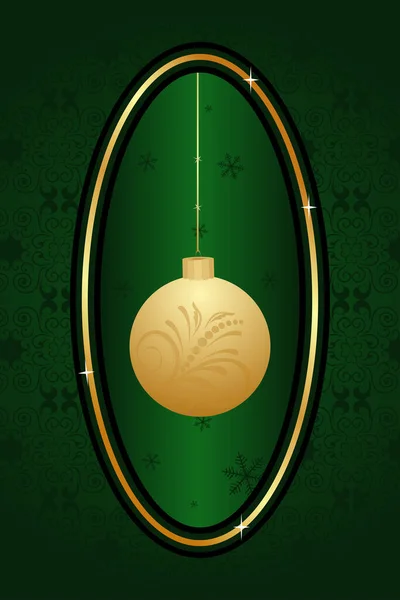 Conception Carte Vœux Noël Avec Boule Suspendue — Image vectorielle
