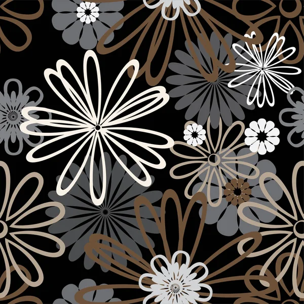 Motif Sans Couture Fleurs Abstraites — Image vectorielle