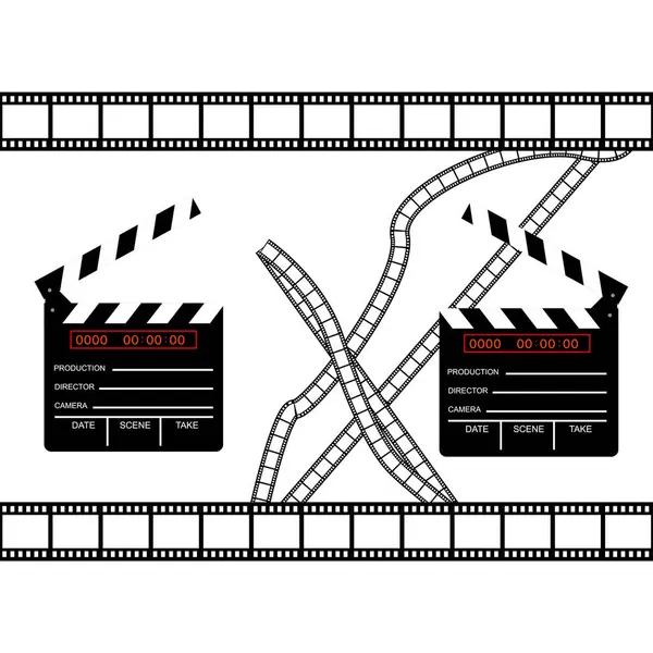Icona Del Film Clapperboard Disegno Piatto Illustrazione Vettoriale Clapperboard Isolato — Vettoriale Stock