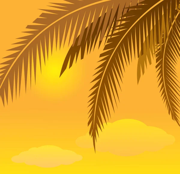 Silhouette Palma Tropicale — Vettoriale Stock