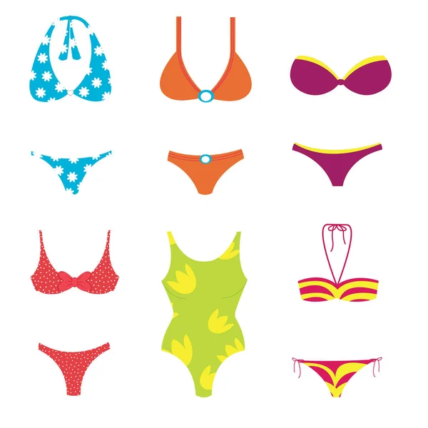 Ensemble Icônes Bikini — Image vectorielle