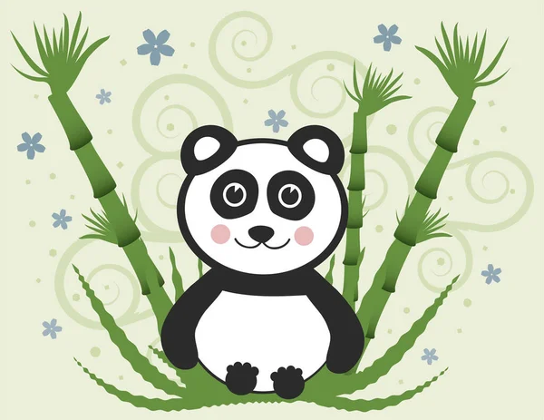 Mignon Panda Dessin Animé Vecteur Illustration Conception Graphique — Image vectorielle