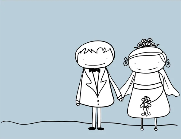Cartoon Vektorillustration Für Braut Und Bräutigam — Stockvektor
