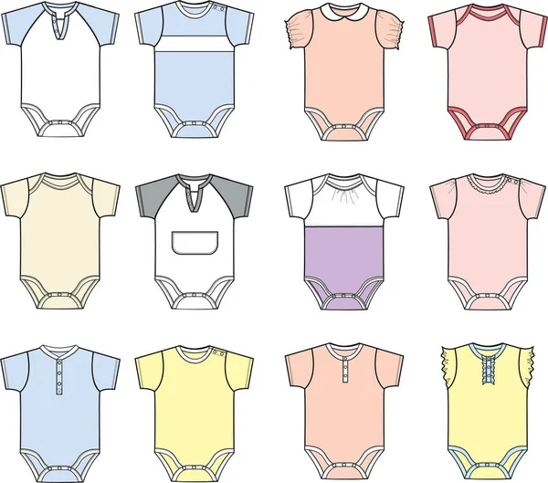 Conjunto Ropa Bebé Diferentes — Vector de stock