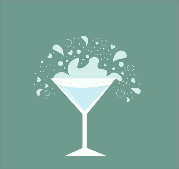 Bicchiere Cocktail Con Spruzzata — Vettoriale Stock