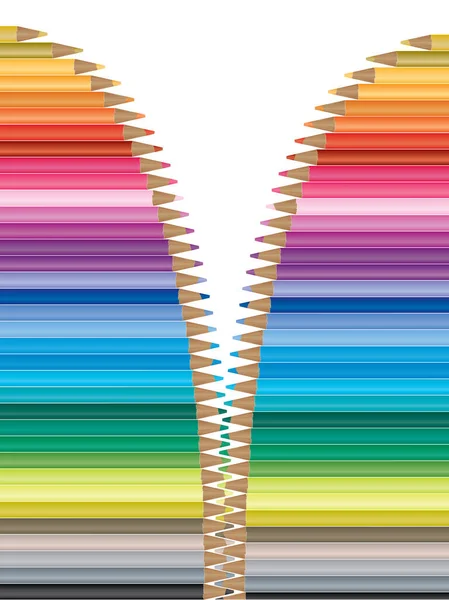 Rainbow Pencils White Background — Stock Vector