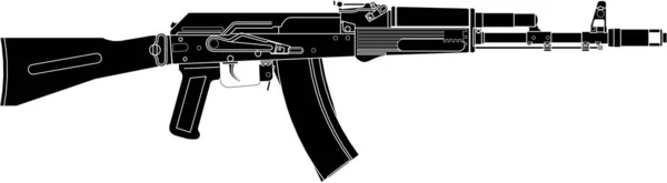 Silueta Vojenské Útočné Pušky — Stockový vektor