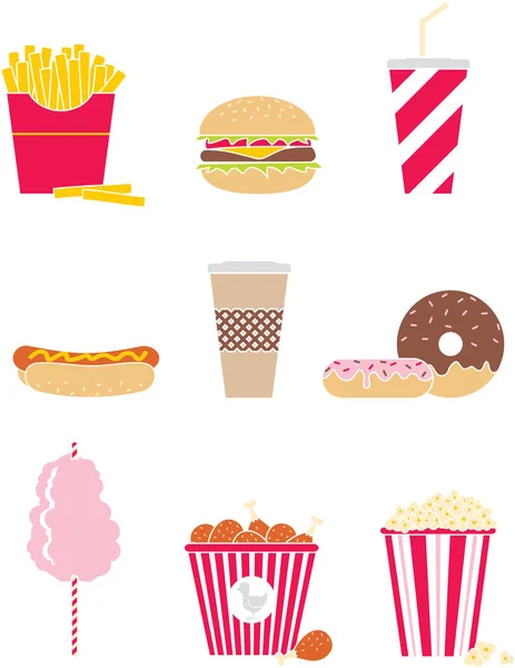 set of different food and drink icons