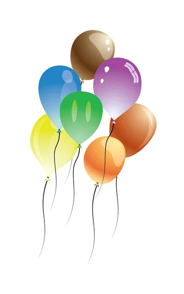 Ballons Vectoriels Isolés Sur Fond Blanc — Image vectorielle