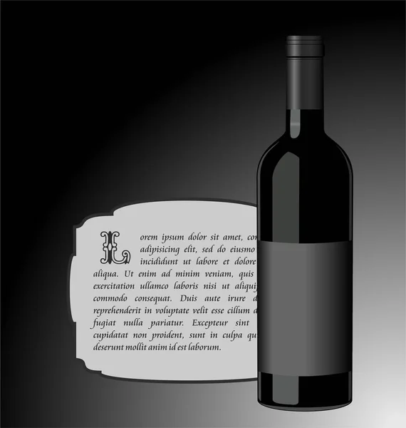 Vinflaska Vin — Stock vektor