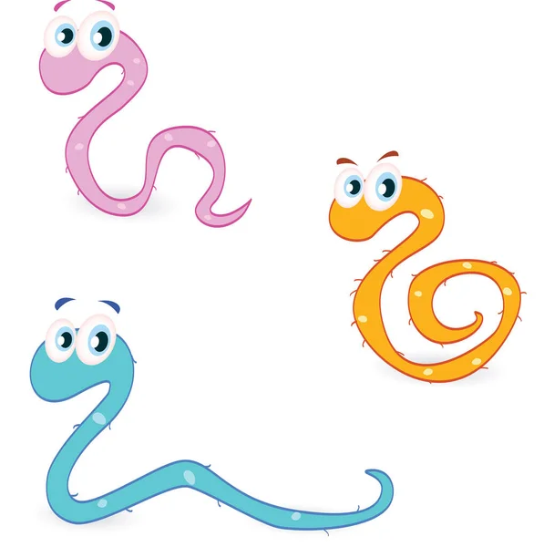 Dessin Animé Mignon Serpents Drôles — Image vectorielle