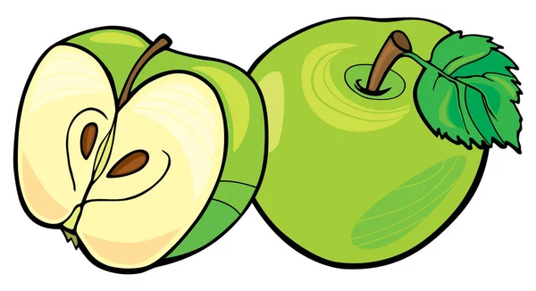 Vector Illustration Cartoon Apples — Stock Vector