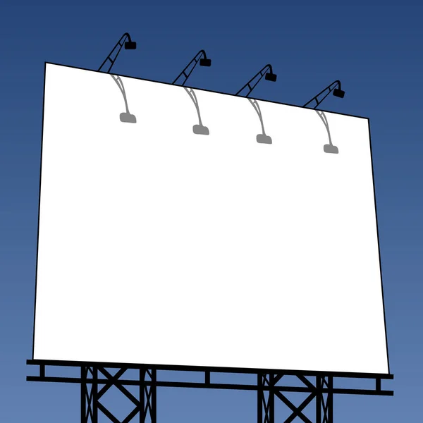 Reklamní Billboard Modrém Pozadí Oblohy Vykreslování — Stockový vektor