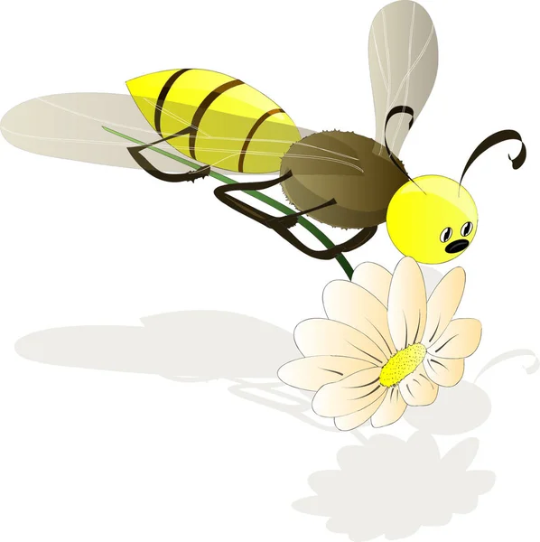 Arı Çiçek Çizimi — Stok Vektör