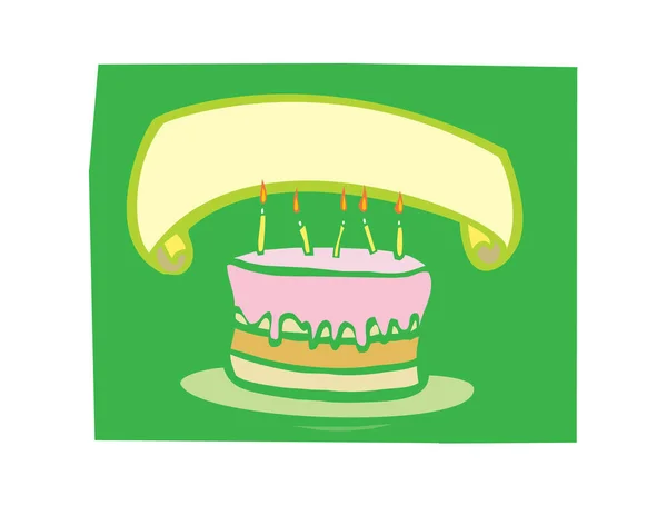 Gâteau Anniversaire Avec Des Bougies — Image vectorielle