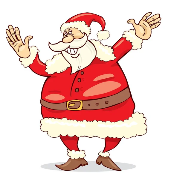 Cartoon Santa Isoliert Auf Weißem Hintergrund — Stockvektor