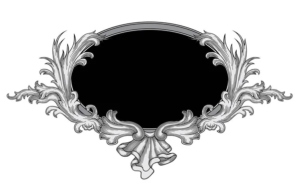 Vector Baroque Black Vintage Ornament Design — Stock Vector
