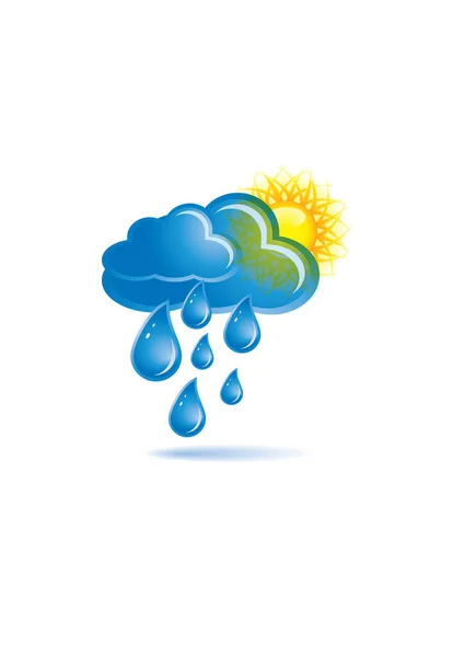 Illustrazione Vettoriale Icona Pioggia — Vettoriale Stock