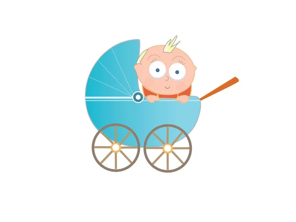 Bebê Ilustração Vetor Carrinho — Vetor de Stock