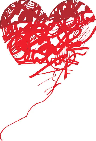 Vector Hand Drawn Sketch Heart Brush Valentine — Stock Vector