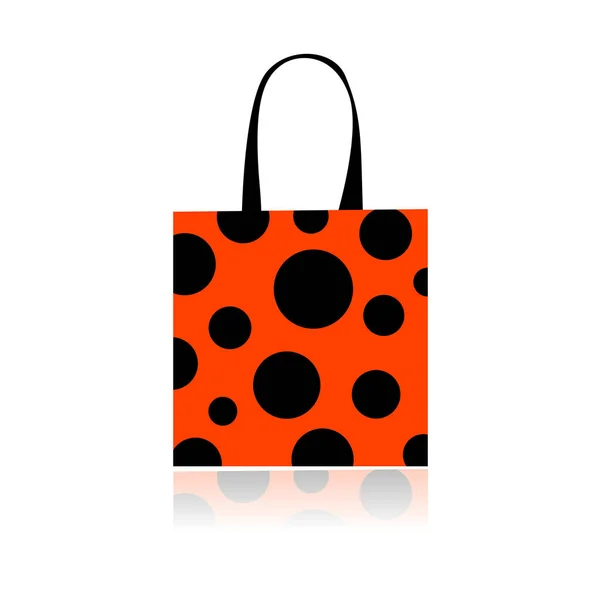 Shopping Bag Con Puntini Arancioni — Vettoriale Stock